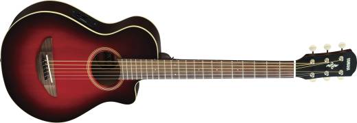 Yamaha - 3/4 Size Acoustic/Electric Guitar - Dark Red Burst